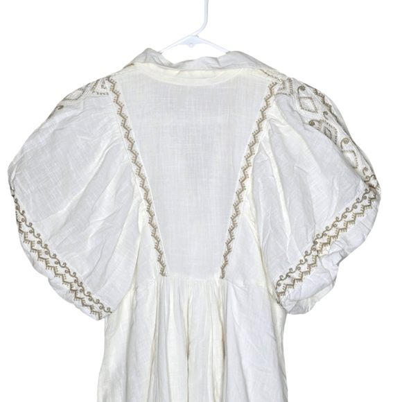 Free People Samantha Shirtdress in Ivory Combo Size XS - Picture 5 of 15